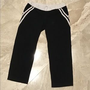 Ph8 black crop leggings black w/ stripes S